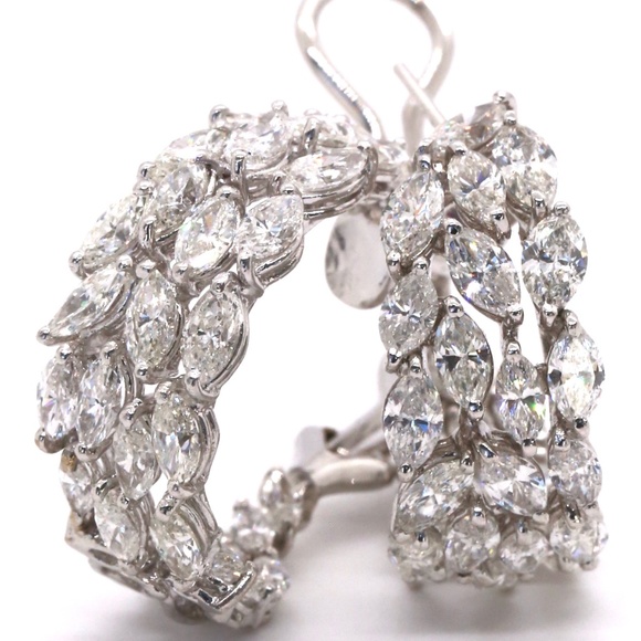 Jenna Jameson Jewelry - 9.65 Carat Classic Marquis Diamond Earrings